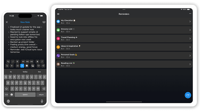 Secure Notes & Reminders